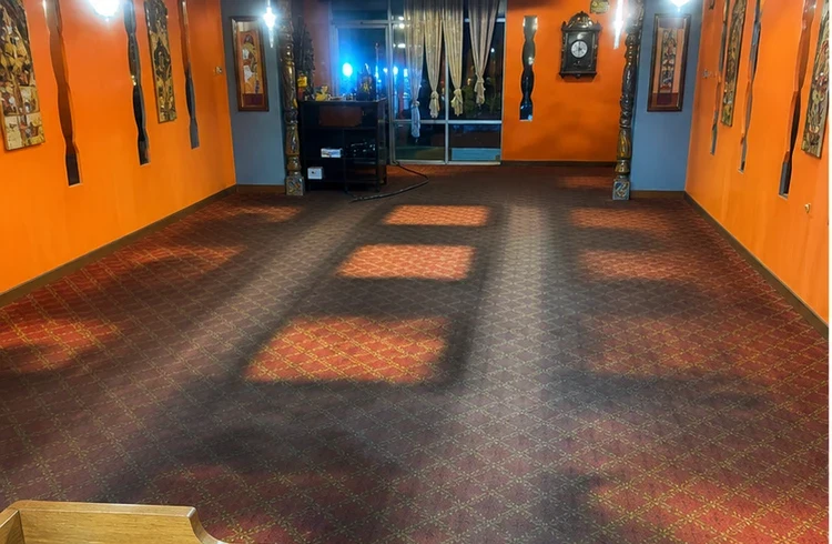 Eco-Dry commercial carpet before steam cleaning