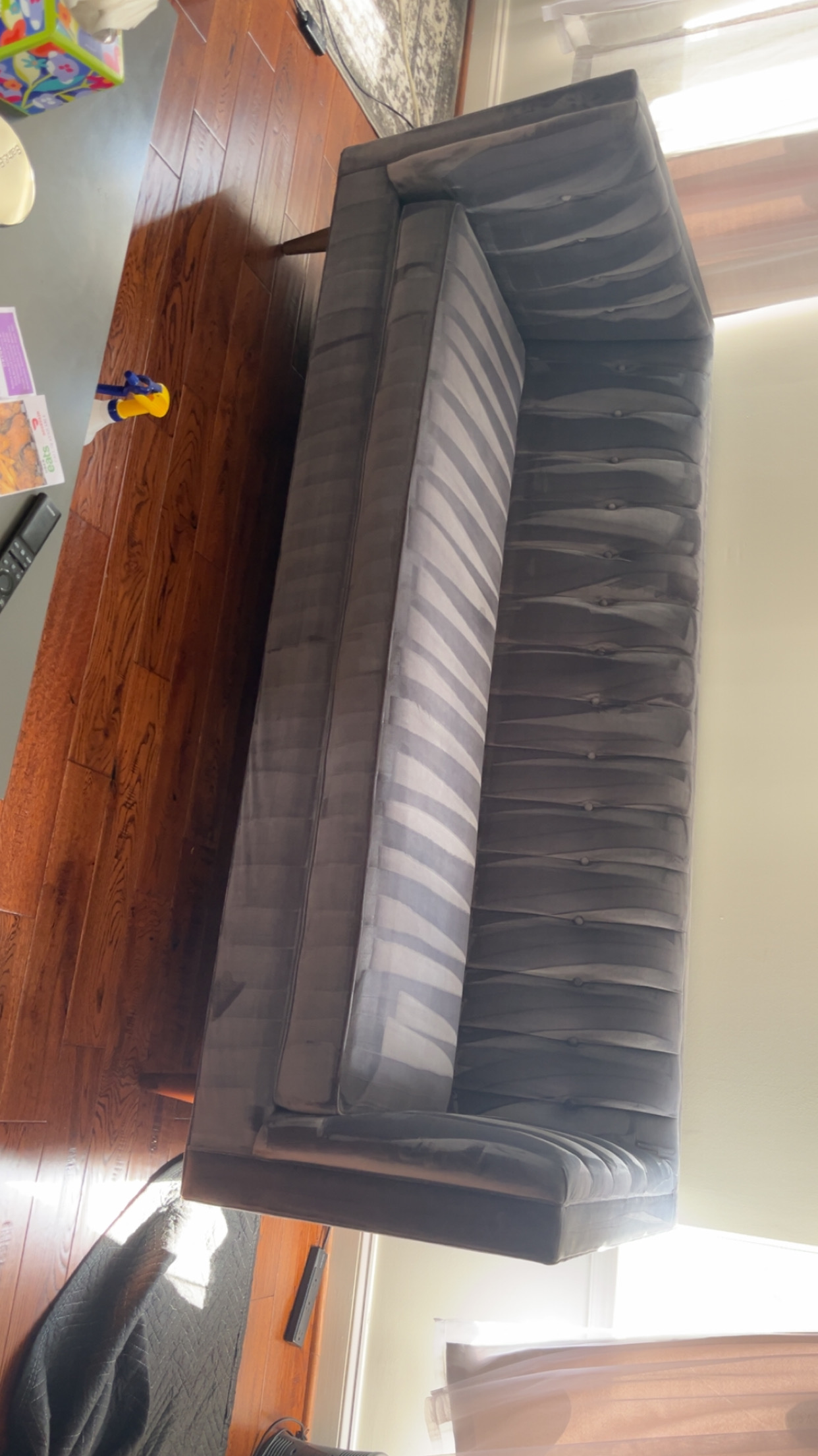 Freshly cleaned upholstery after Eco-Dry fabric safe steam cleaning
